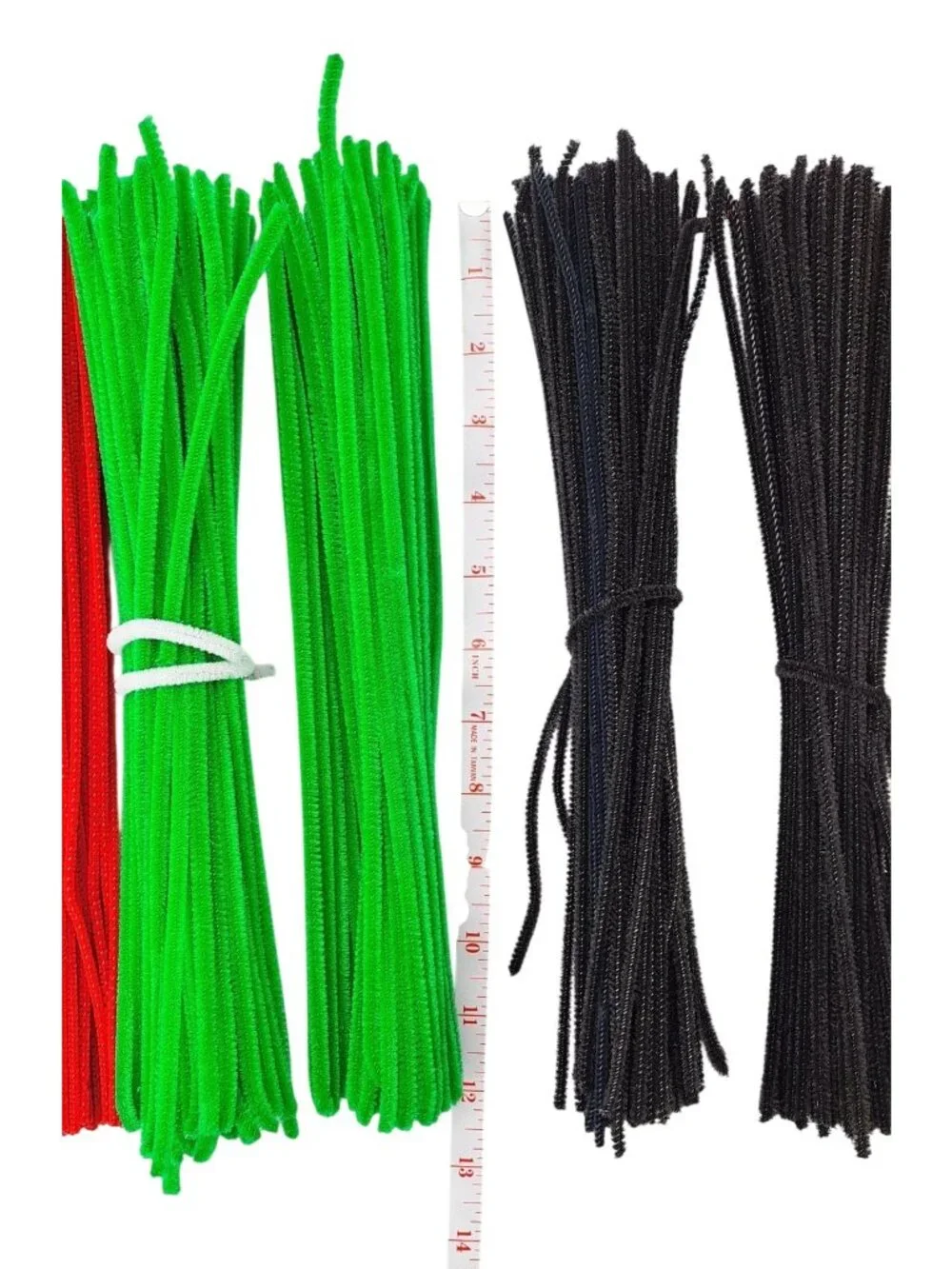 Vintage Chenille Stems Crafting Large Lot 1.5+ Pounds Red Green Black White 12